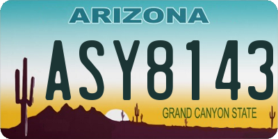 AZ license plate ASY8143