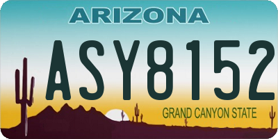 AZ license plate ASY8152