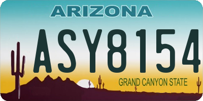 AZ license plate ASY8154
