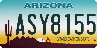 AZ license plate ASY8155