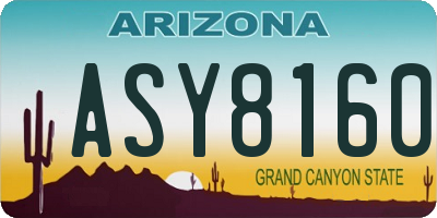 AZ license plate ASY8160