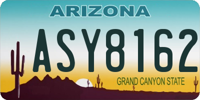 AZ license plate ASY8162