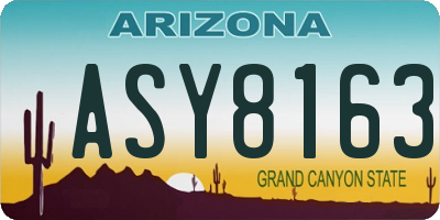 AZ license plate ASY8163