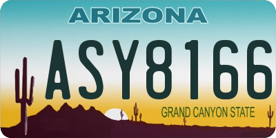 AZ license plate ASY8166