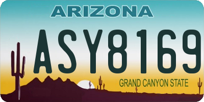 AZ license plate ASY8169