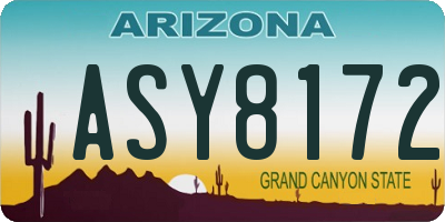 AZ license plate ASY8172