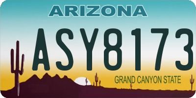 AZ license plate ASY8173