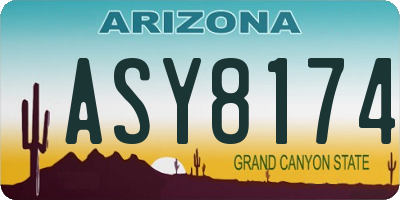 AZ license plate ASY8174