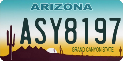 AZ license plate ASY8197