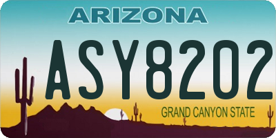 AZ license plate ASY8202