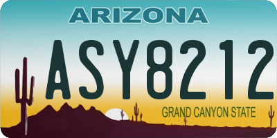AZ license plate ASY8212