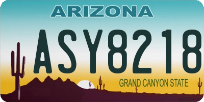 AZ license plate ASY8218