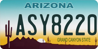 AZ license plate ASY8220