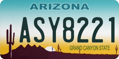 AZ license plate ASY8221