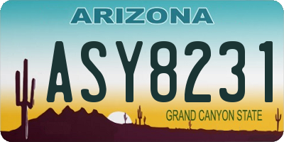 AZ license plate ASY8231