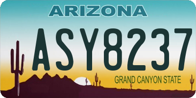 AZ license plate ASY8237