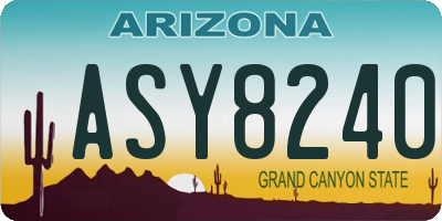 AZ license plate ASY8240