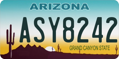 AZ license plate ASY8242