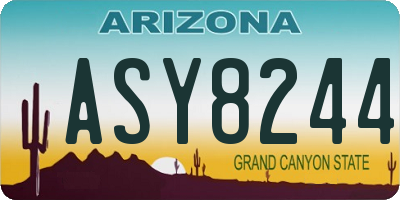 AZ license plate ASY8244