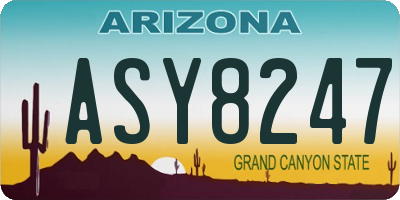AZ license plate ASY8247
