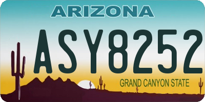 AZ license plate ASY8252