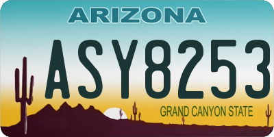 AZ license plate ASY8253