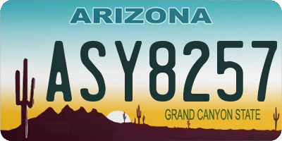 AZ license plate ASY8257
