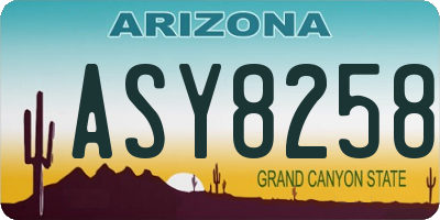 AZ license plate ASY8258