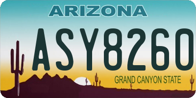 AZ license plate ASY8260