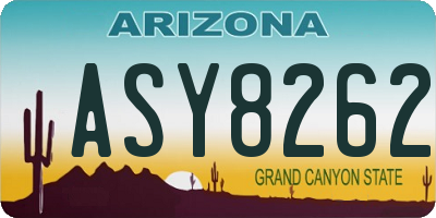 AZ license plate ASY8262