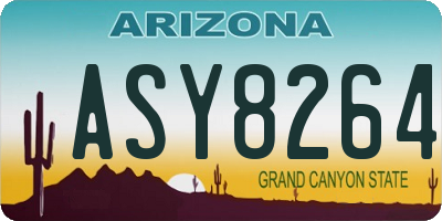 AZ license plate ASY8264