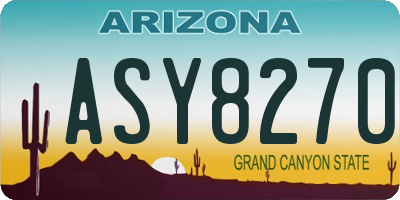 AZ license plate ASY8270