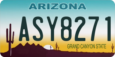 AZ license plate ASY8271