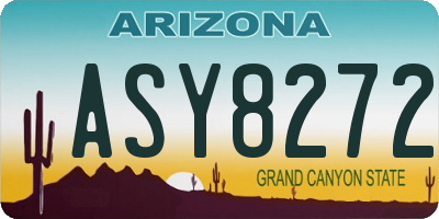 AZ license plate ASY8272