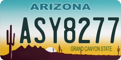 AZ license plate ASY8277