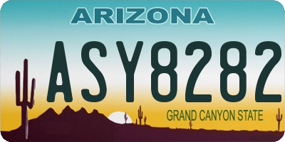 AZ license plate ASY8282