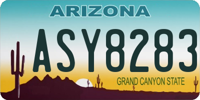 AZ license plate ASY8283
