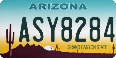 AZ license plate ASY8284