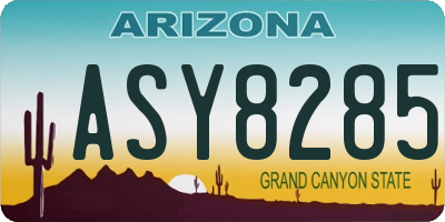 AZ license plate ASY8285