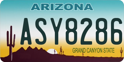 AZ license plate ASY8286