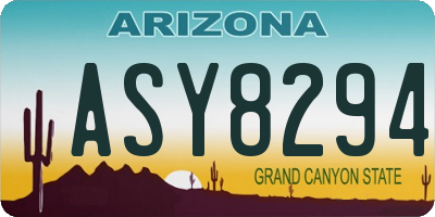 AZ license plate ASY8294