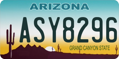 AZ license plate ASY8296
