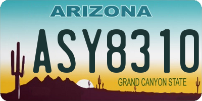 AZ license plate ASY8310