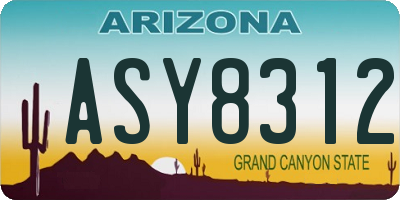 AZ license plate ASY8312