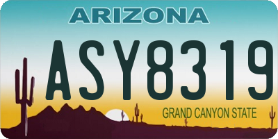 AZ license plate ASY8319