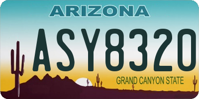 AZ license plate ASY8320
