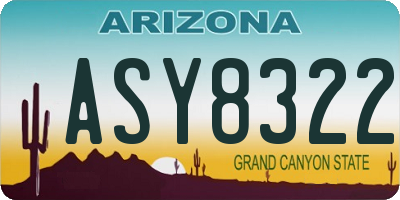 AZ license plate ASY8322