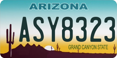 AZ license plate ASY8323