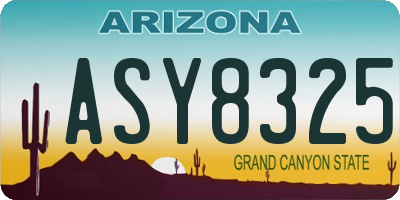 AZ license plate ASY8325