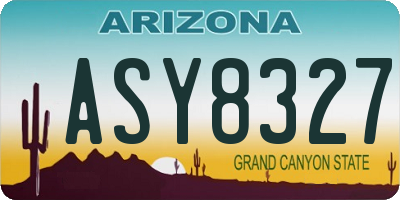 AZ license plate ASY8327